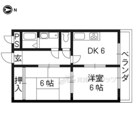 メゾンブランシュ(2DK/1階)の間取り写真