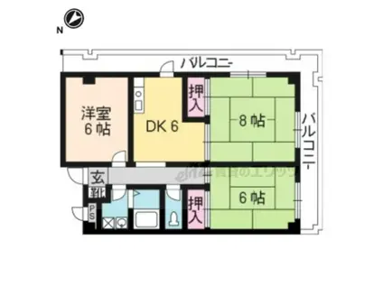 マロード月輪(3DK/4階)の間取り写真