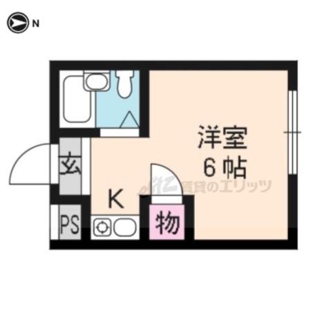 Mマンション(1K/1階)の間取り写真