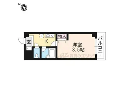 クローバーハイツ(1K/6階)の間取り写真