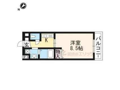 グリーンヒル上池田(1K/1階)の間取り写真