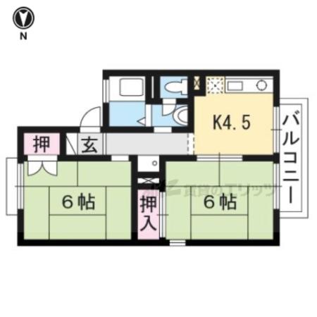 セジュール今原A棟(2DK/2階)の間取り写真