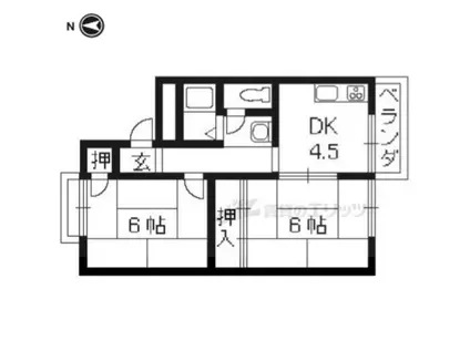 ヴァンベール徳田(2DK/2階)の間取り写真