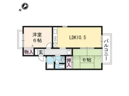 トゥインクルB棟(2LDK/1階)の間取り写真