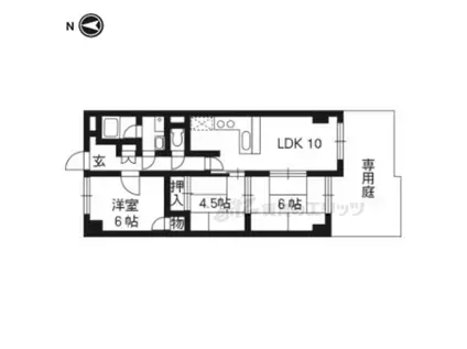 ベネート京都洛西(3LDK/1階)の間取り写真