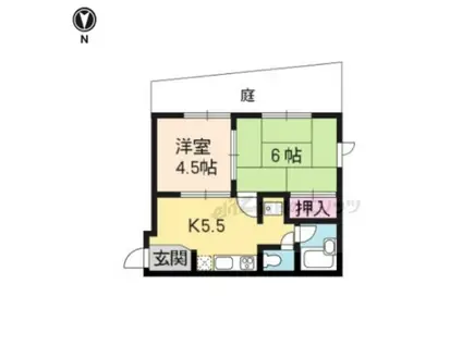 プロパティエイト(2DK/1階)の間取り写真