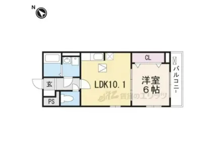 めぞん北山(1LDK/2階)の間取り写真
