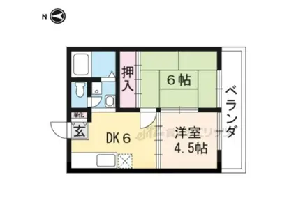 サンハイツ岩倉B(2DK/2階)の間取り写真