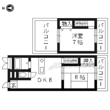 トーカン淀本町マンション(2DK/4階)の間取り写真