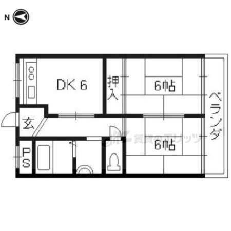 ハイツ山田(2DK/2階)の間取り写真