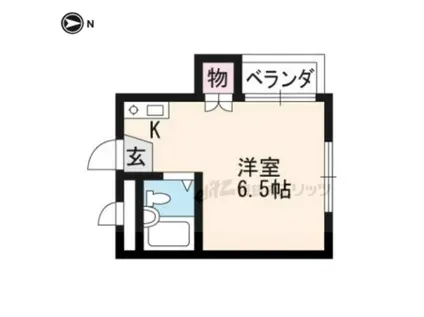 カサローゼ吉田(ワンルーム/2階)の間取り写真
