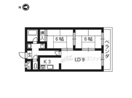 パールシャトー(2LDK/3階)の間取り写真