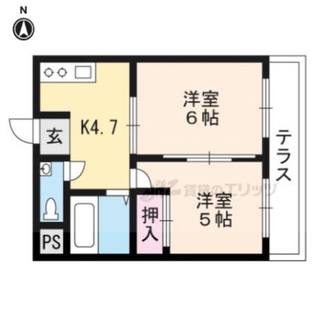 中川マンション(2DK/3階)の間取り写真