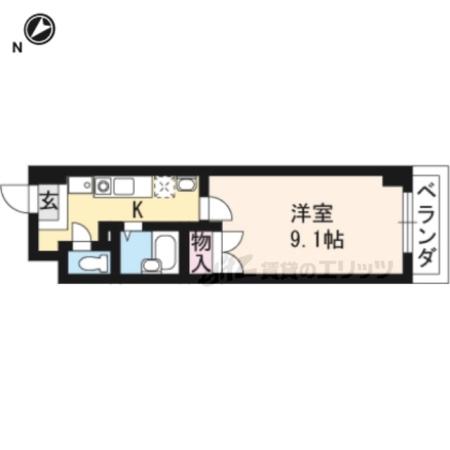 アートプラザ光(1K/4階)の間取り写真