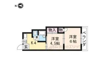 ラメール(2K/2階)の間取り写真