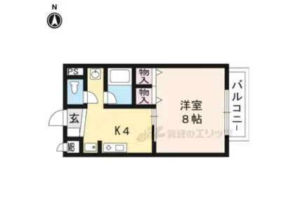 サープラス庄山(1K/2階)の間取り写真