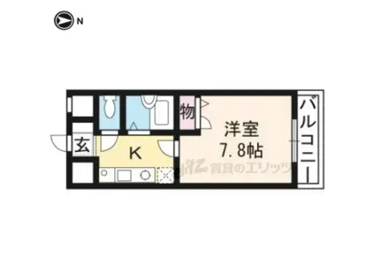 エフラス京都御所西(1K/4階)の間取り写真