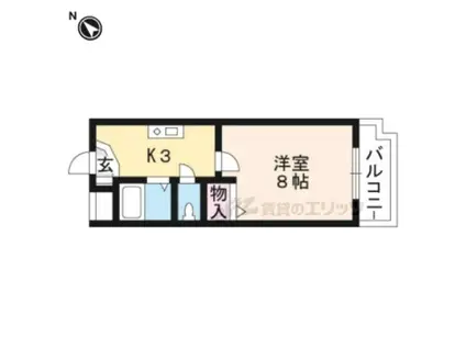 スマートコート南草津(1K/5階)の間取り写真