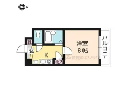 グランドパレス円町(1K/4階)の間取り写真