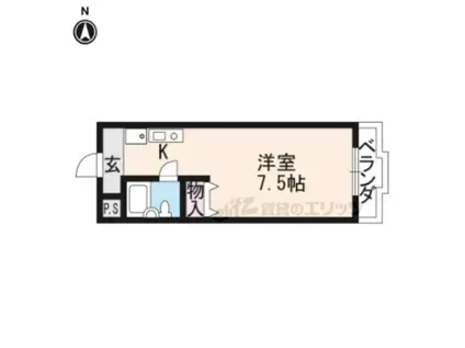 KODAヒルズ京都鴨川(1K/6階)の間取り写真