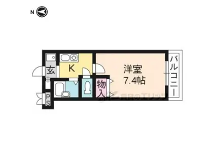 サザンシティ(1K/2階)の間取り写真