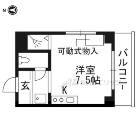 エスポワール里西(ワンルーム/2階)の間取り写真