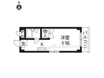 ウィング嵐山(1K/3階)の間取り写真