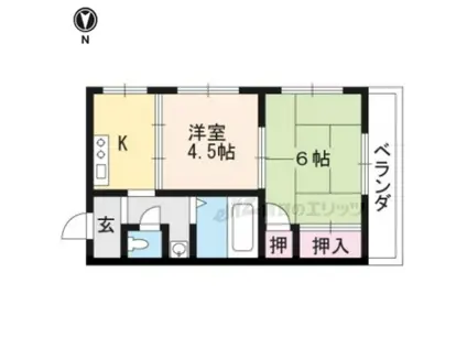 美園荘(2K/2階)の間取り写真