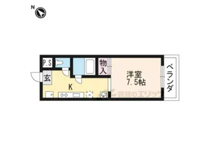 コープ松尾3(1K/6階)の間取り写真