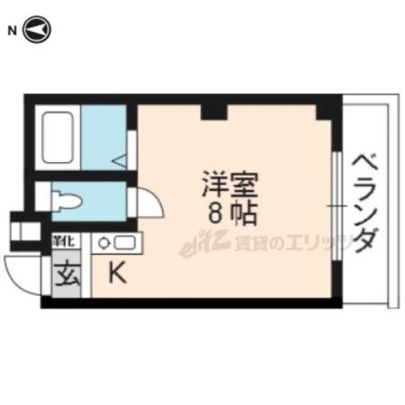 カザノヴァ(1K/2階)の間取り写真