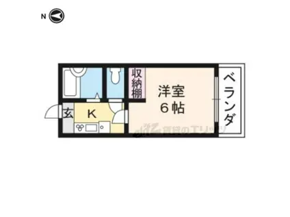 タウンズホワイト(1K/1階)の間取り写真