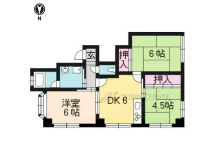 フレスコ小倉ハイツ(3DK/2階)の間取り写真