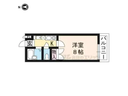 パストゥラル銀閣寺(1K/2階)の間取り写真