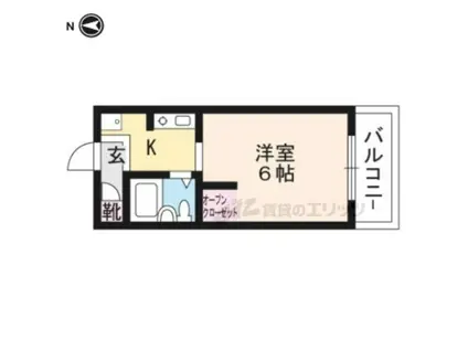 ボーン宇治 号館(1K/2階)の間取り写真