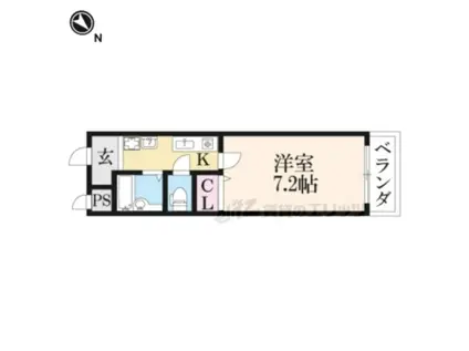 グランドヒル瀬田(1K/3階)の間取り写真