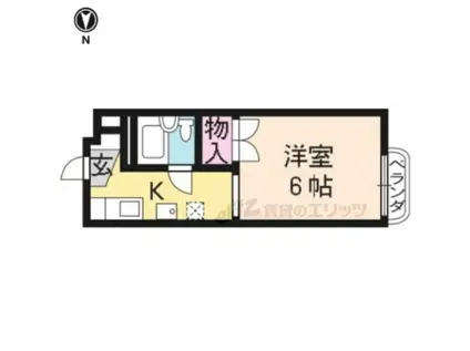 カーサ・ア・ジース(ワンルーム/2階)の間取り写真