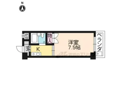 フレーズ(1K/3階)の間取り写真