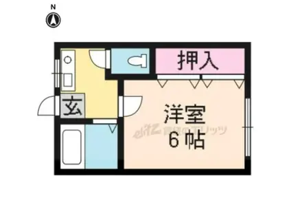 羽賀荘グリーンハウス号館(1K/2階)の間取り写真