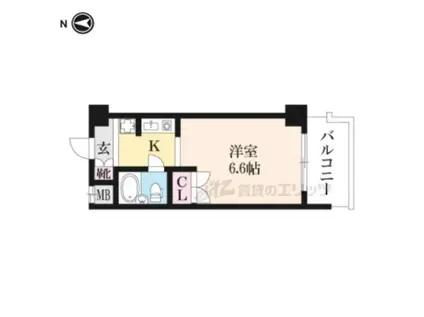 エリッツ10(1K/7階)の間取り写真