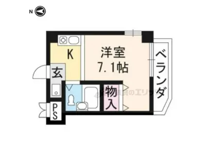 コージーハイツ大徳寺(ワンルーム/1階)の間取り写真