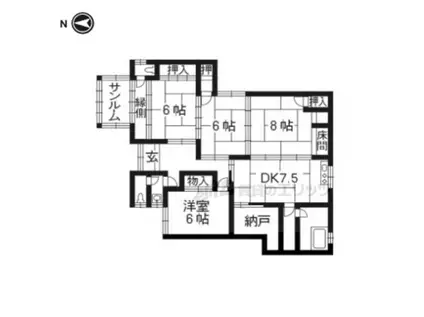 フィオーレ久御山(4DK/1階)の間取り写真