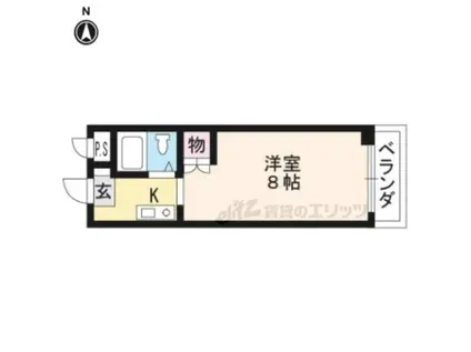 メゾンロワール(1K/4階)の間取り写真