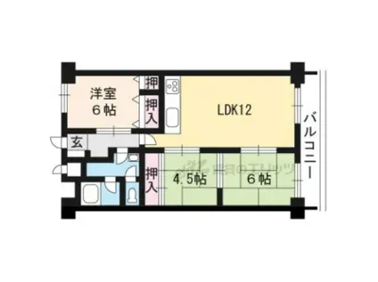 リバーヒルズ(3LDK/3階)の間取り写真