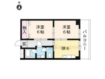 ROSE音羽川(2DK/4階)の間取り写真