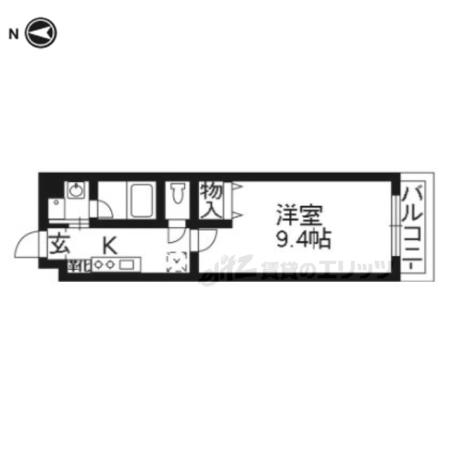 LA ROSE銀閣寺(1K/3階)の間取り写真