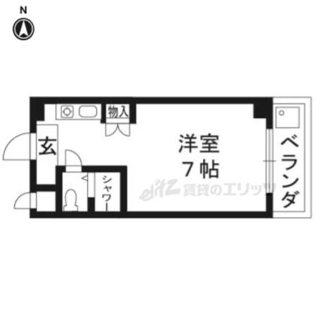 ウエストコート(1K/4階)の間取り写真