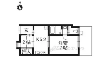 近鉄京都線 十条駅(近鉄) 徒歩12分 1階建 築56年(2K)の間取り写真