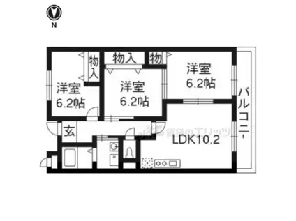 エスト京田辺(3LDK/1階)の間取り写真