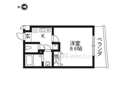 ステラマリス(1K/2階)の間取り写真