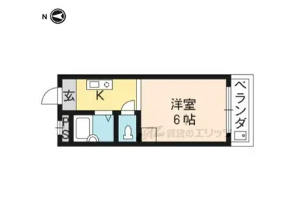 サンシーガル(1K/1階)の間取り写真